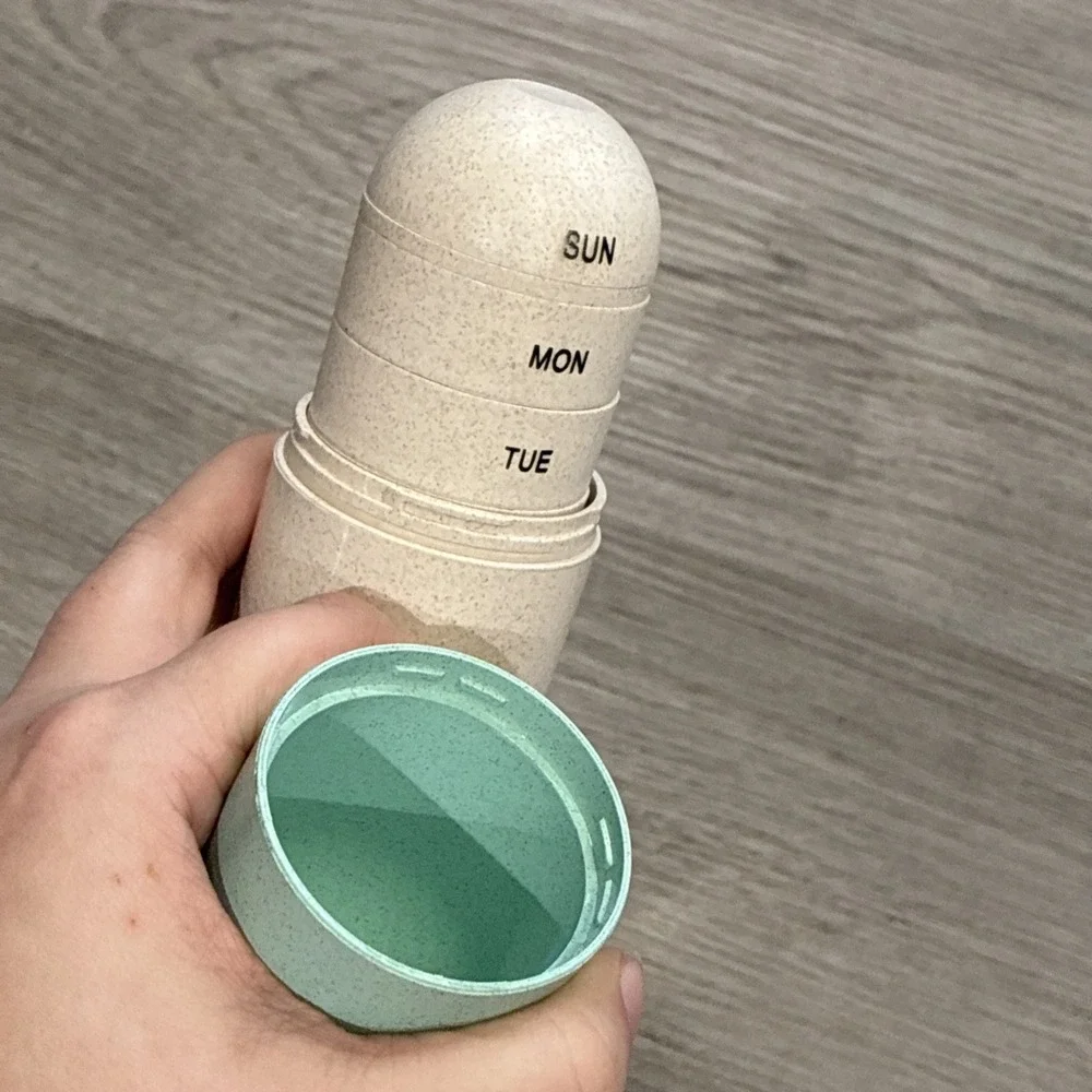 Upgrade Enlarge Grain Fiber Moisture Proof Weekly Pill Organizer BPA Case